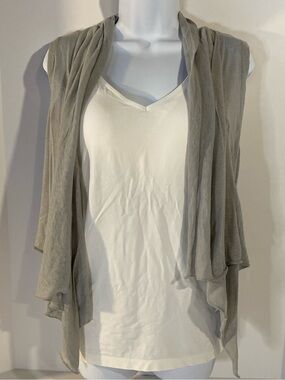 Covington Light Gray Open Knit Cardigan Vest